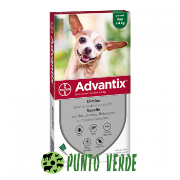 Bayer Advantix Spot-On fino 4 KG - 1 Pipetta