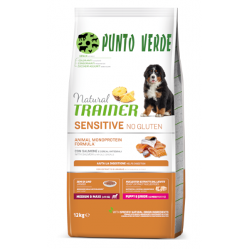 NATURAL TRAINER PUPPY MEDIUM MAXI SALMONE NO GLUTEN 12 KG