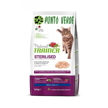 NATURAL TRAINER CAT STERILISED ADULT CARNI BIANCHE KG 1,5