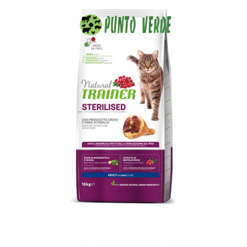NATURAL TRAINER CAT STERILISED ADULT PROSCIUTTO CRUDO KG 10